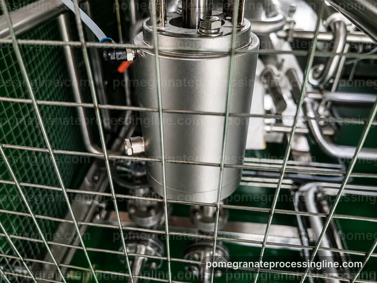 industrial pomegranate juice line, common buyer questions: pomegranate aril separator connection view