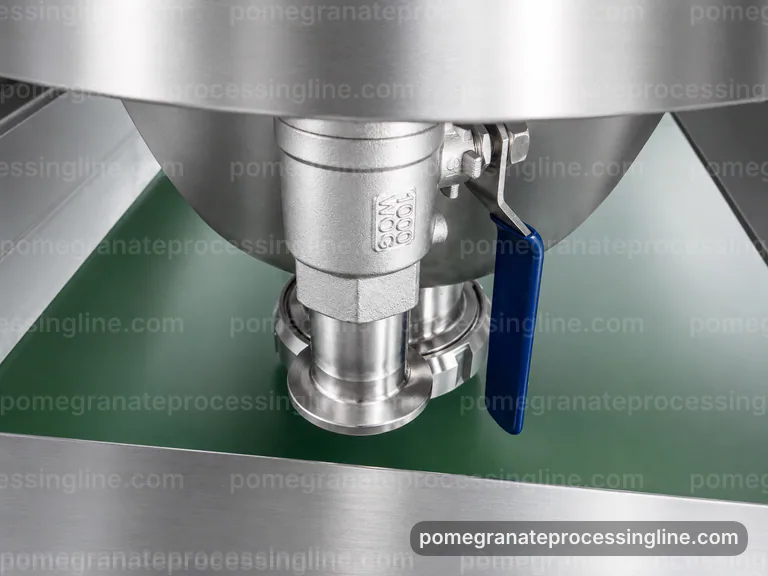 Industrial Pomegranate Juice Line: Hygienic Design Interface industrial pomegranate juice line, hygienic design: gentle aril pressing section connection view