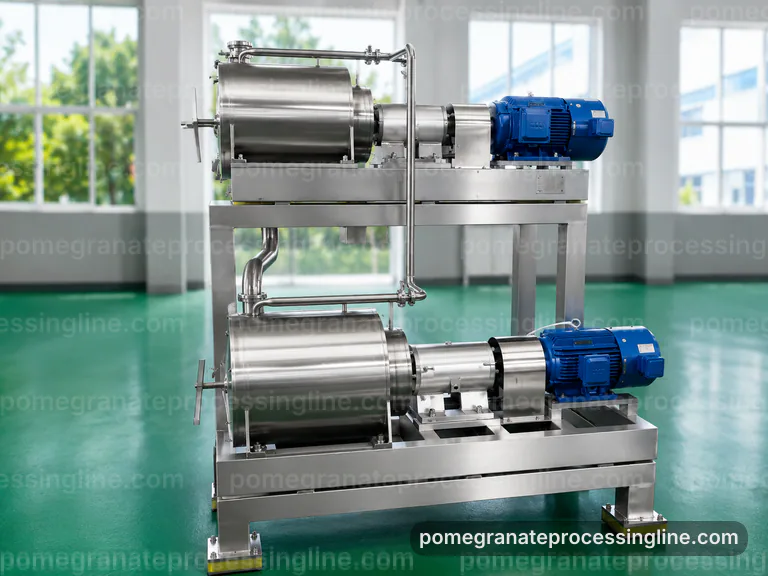 industrial pomegranate juice line, applied process engineering: gentle aril pressing section connection view