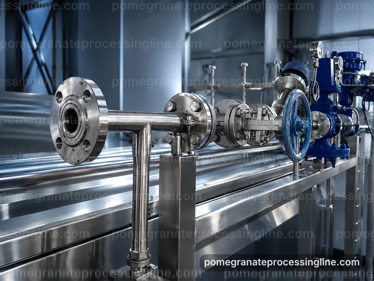Industrial Pomegranate Juice Line: Selection Criteria Interface industrial pomegranate juice line, selection criteria: pomegranate aril separator connection view