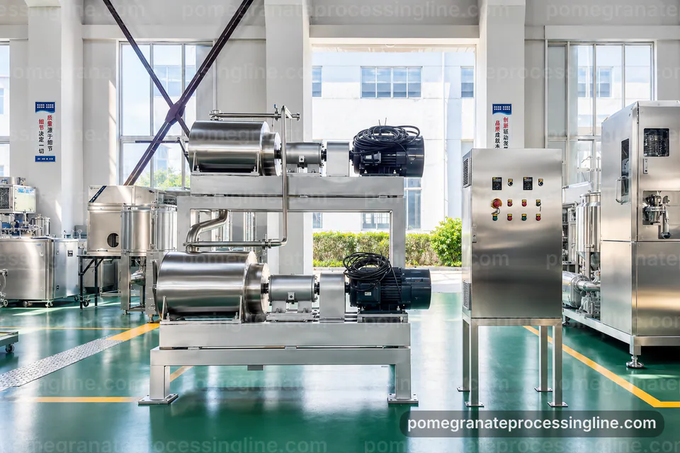 Industrial Pomegranate Juice Line: Selection Criteria Operating Stage industrial pomegranate juice line, selection criteria: gentle aril pressing section operating stage