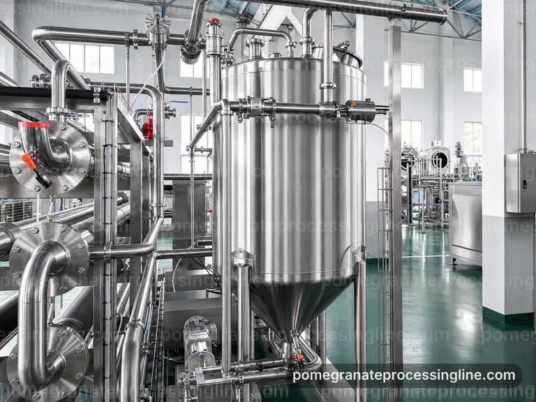 Industrial Pomegranate Juice Line: Configuration Options Interface industrial pomegranate juice line, configuration options: pomegranate aril separator connection view