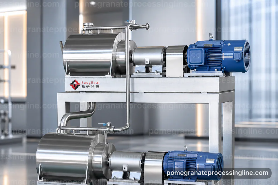 Industrial Pomegranate Juice Line: Configuration Options Operating Stage industrial pomegranate juice line, configuration options: gentle aril pressing section operating stage