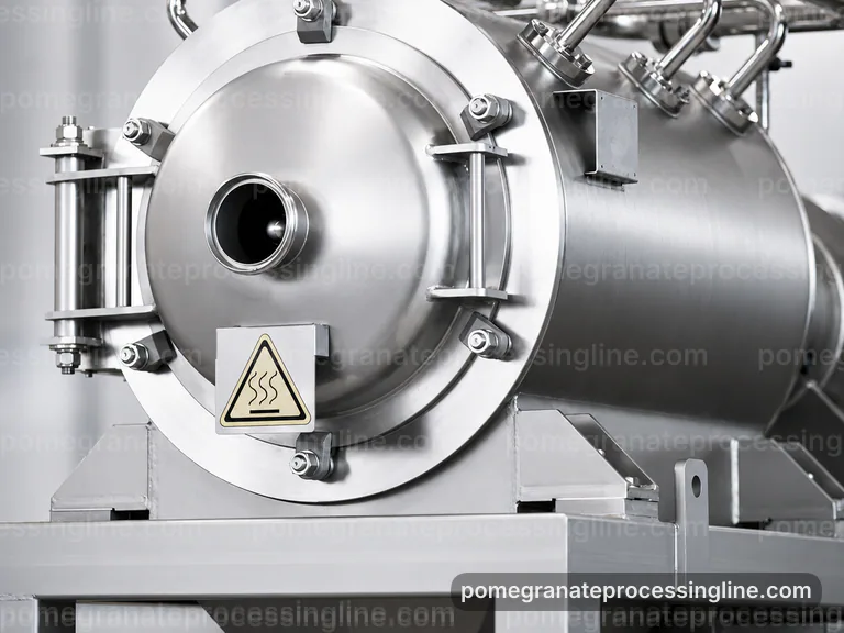 Industrial Pomegranate Juice Line: Operating Principle Interface industrial pomegranate juice line, operating principle: gentle aril pressing section connection view